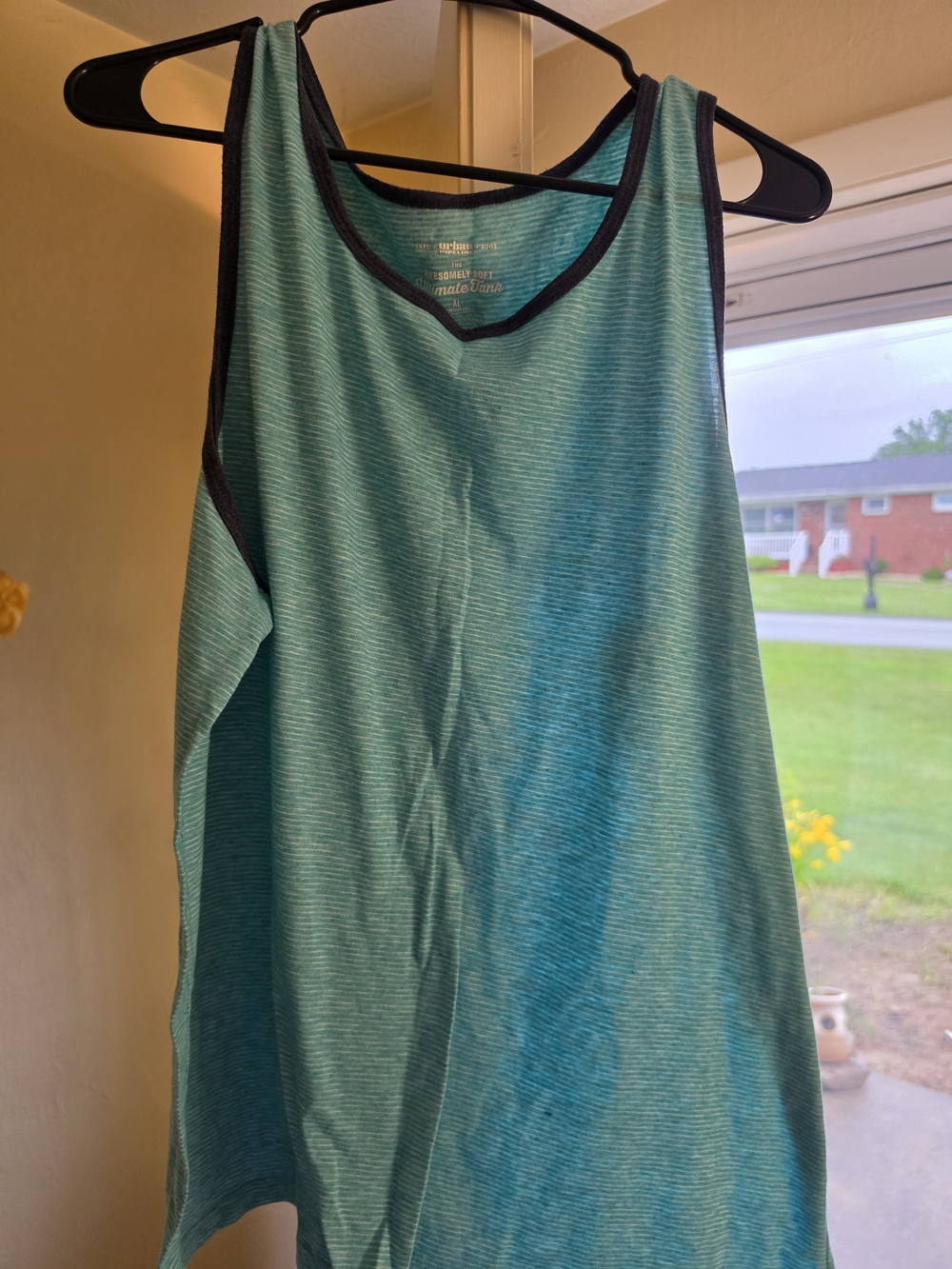 Urban Pipeline Awesomely Soft Men's Blue Striped Contrast Trim Tank XL